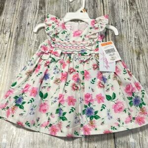 NWT Bonnie Baby Baby Girl Pastel Colored Dress with Matching Bloomer